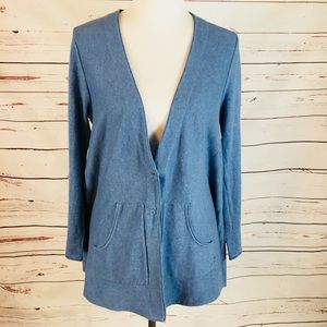 Pure J. Jill Cotton Cashmere Blend‎ Blue Cardigan